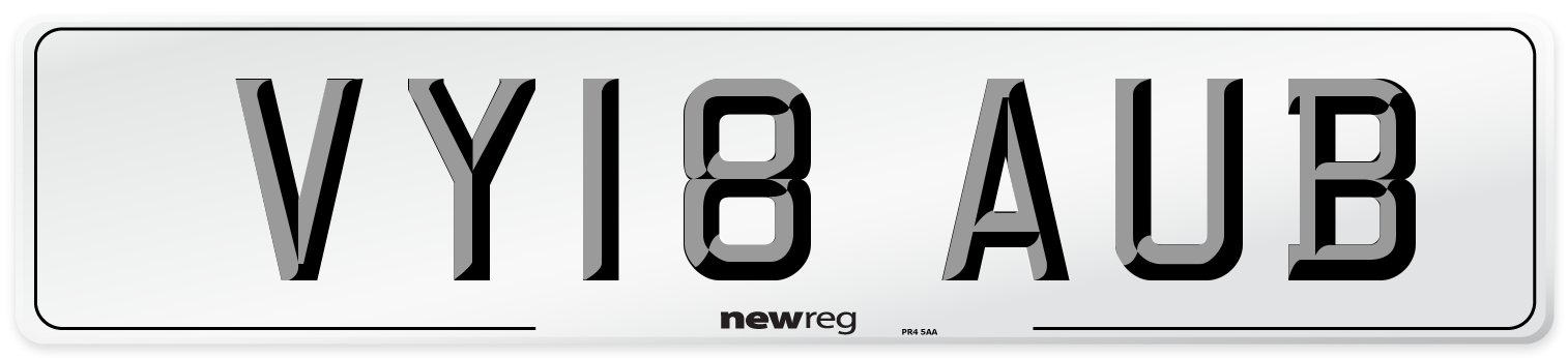 VY18 AUB Number Plate from New Reg